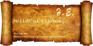 Hollósi Elizeus névjegykártya
